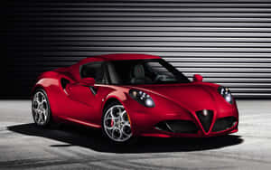 Sleek Alfa Romeo 4c Sports Car On The Road Wallpaper