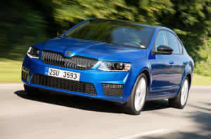 Sleek And Modern Skoda Octavia On Street Wallpaper