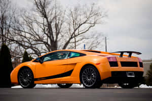 Sleek And Powerful Lamborghini Gallardo On The Road Wallpaper