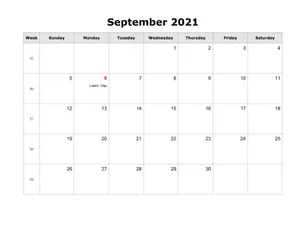 Sleek And Simple - September 2021 Calendar Wallpaper