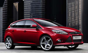 Sleek And Stunning Ford Focus On The Road Wallpaper