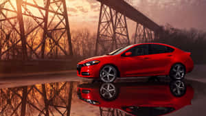 Sleek And Stylish 2015 Dodge Dart Cruising The City Streets Wallpaper