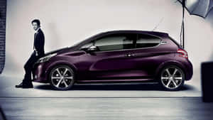 Sleek And Stylish Peugeot 208 On The Road Wallpaper