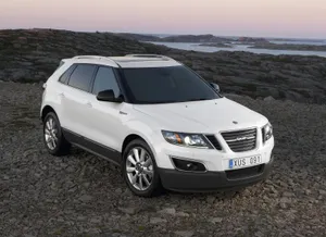 Sleek And Stylish Saab 9-4x In Natural Setting Wallpaper