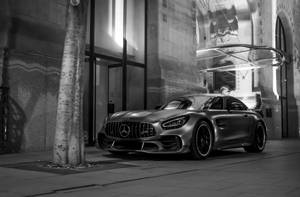 Sleek Black And White Amg Gt R Wallpaper