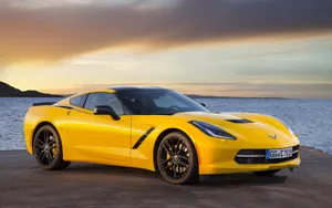 Sleek Chevrolet Corvette Stingray In Action Wallpaper