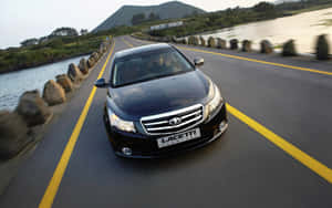 Sleek Daewoo Lacetti In Stunning Landscape Wallpaper