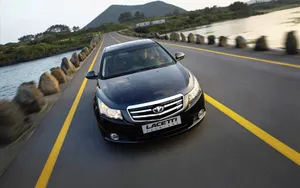Sleek Daewoo Lacetti In Stunning Landscape Wallpaper