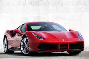 Sleek Design Of Ferrari 488 Gtb In Display Wallpaper