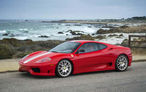 Sleek Ferrari 360 Modena In Action Wallpaper