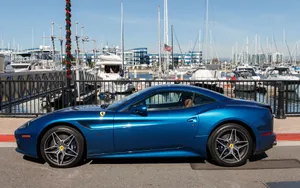 Sleek Ferrari California T In Golden Sunset Wallpaper