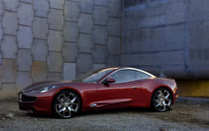 Sleek Fisker Electric Vehicle At Sunset Wallpaper