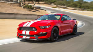 Sleek Ford Mustang Shelby Gt350 In Action Wallpaper