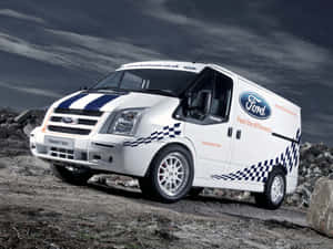 Sleek Ford Transit Van On The Road Wallpaper