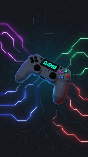 Sleek Game Controller Neon Aesthetic Iphone Wallpaper