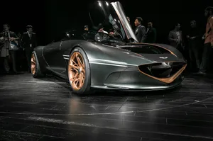 Sleek Genesis Essentia Concept Car On Display Wallpaper