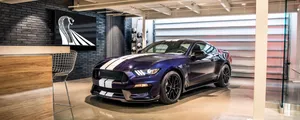Sleek Grey Ford Mustang Shelby Gt350 On Highway Wallpaper