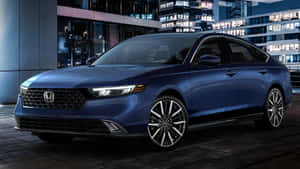 Sleek Honda Accord Parked At Sunset Wallpaper