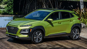 Sleek Hyundai Kona In A Stunning Cityscape Wallpaper