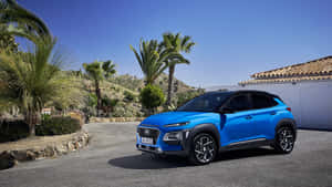 Sleek Hyundai Kona On The Road Wallpaper