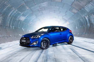 Sleek Hyundai Veloster In Stunning Scenery Wallpaper