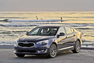 Sleek Kia Cadenza On Open Road Wallpaper