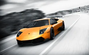 Sleek Lamborghini Murciélago In Action Wallpaper