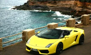 Sleek Lamborghini Murciélago In Motion Wallpaper