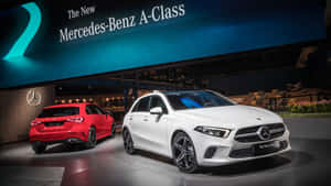 Sleek Mercedes-benz A-class In The City Wallpaper