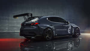 Sleek New Mazda 3 Hatchback In City At Night Wallpaper