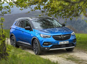 Sleek Opel Grandland X In Vibrant Outdoors Wallpaper