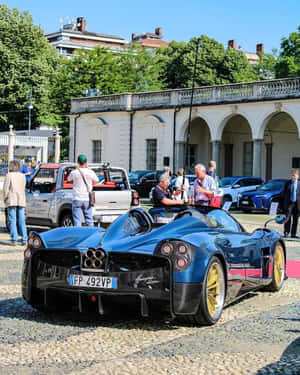 Sleek Pagani Zonda C12 Roadster In Action Wallpaper