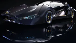 Sleek Red Concept Car Showcasing Futuristic Design Wallpaper