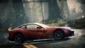 Sleek Red Ferrari F12 Berlinetta On The Road Wallpaper