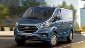 Sleek Silver Ford Transit On Open Road Wallpaper