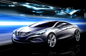 Sleek Silver Hyundai Sonata Parked On A Picturesque Sea-side Street Wallpaper