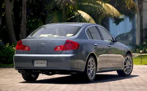 Sleek Silver Infiniti G35 Sporty Sedan Wallpaper