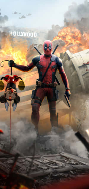 Sleek, Stylish And Hilarious - Get The Deadpool Iphone Today! Wallpaper