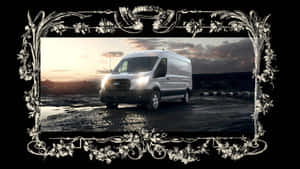 Sleek & Stylish Ford Transit On A Scenic Highway Wallpaper