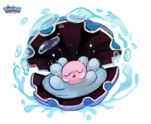 Sleeping Clamperl Surrounded By Water Wallpaper