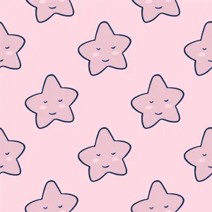 Sleeping Cute Stars Graphic Art Wallpaper