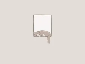 Sleeping Pastel Cat Artwork Wallpaper