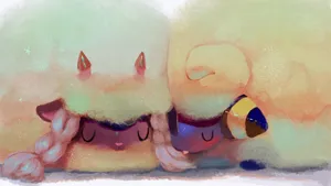 Sleeping Wooloo And Mareep Wallpaper