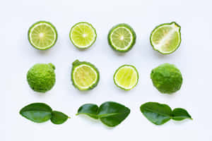 Sliced Native Kaffir Lime Fruits Wallpaper