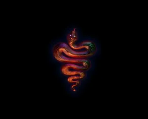 Slithery Orange Purple Snake Wallpaper