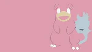 Slowbro Line Art Wallpaper