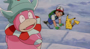 Slowbro With Ash Wallpaper