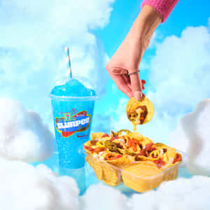 Slurpeeand Nachos Snack Time Wallpaper