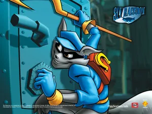 Sly Raccoon Sneaking Wallpaper
