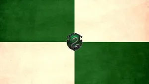 Slytherin Crest On Checkers Wallpaper